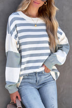 Load image into Gallery viewer, Striped Casual Drop Shoulder Pullover Sweatshirt