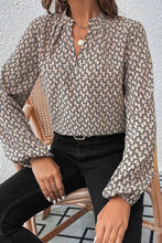 Load image into Gallery viewer, Adeline Khaki Geometric Print  Blouse