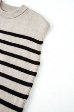 Load image into Gallery viewer, Apricot Stripe Boxy Knitted Round Neck Sweater Tank