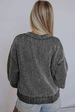 Load image into Gallery viewer, Red Casual Stripe Print Round Neck Sweater