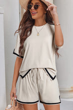 Load image into Gallery viewer, Apricot Contrast Trim Tee and Shorts Set