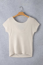 Load image into Gallery viewer, Apricot Draped Open Back Textured Tee