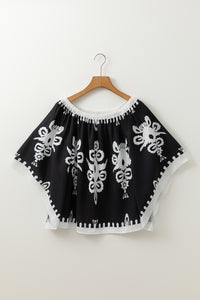 Camila Black Tribal Printed Blouse