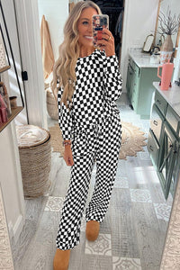 Lilly Black Checkered Lounge Set