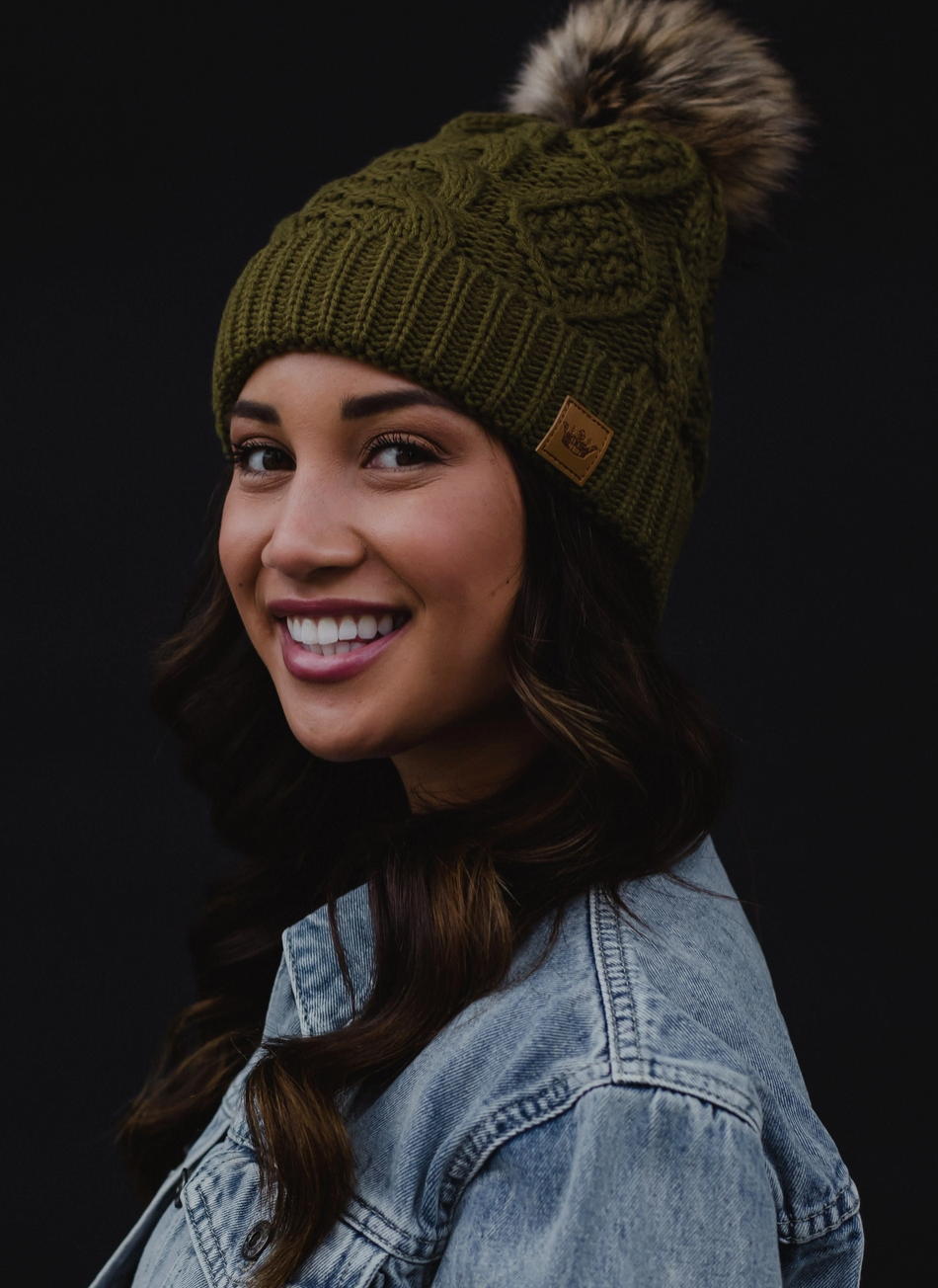 Cable Knit Pom Hat