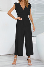 Load image into Gallery viewer, Stacey- V Neck  Pleated Wide Leg Jumpsuit