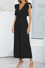 Load image into Gallery viewer, Stacey- V Neck  Pleated Wide Leg Jumpsuit