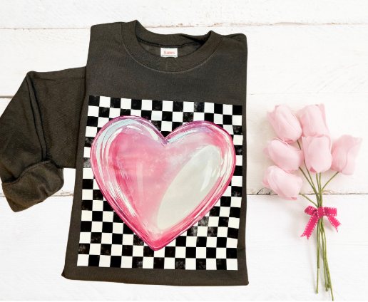 Charcoal Retro Heart