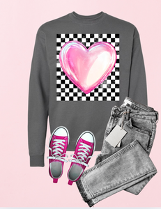 Charcoal Retro Heart