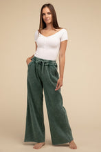 Load image into Gallery viewer, Acid Wash Fleece Palazzo Sweatpants with Pockets