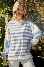 Load image into Gallery viewer, Striped Casual Drop Shoulder Pullover Sweatshirt