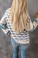 Load image into Gallery viewer, Striped Casual Drop Shoulder Pullover Sweatshirt