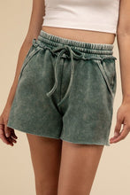 Load image into Gallery viewer, Acid Wash Fleece Drawstring Shorts with Pockets - Honeyed Steele Boutique