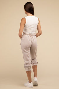 Acid Wash Fleece Sweatpants with Pockets - Honeyed Steele Boutique