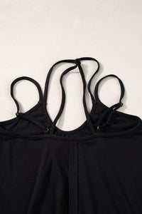 Addyson - Black Double Straps Tank Top - Honeyed Steele Boutique