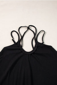 Addyson - Black Double Straps Tank Top - Honeyed Steele Boutique