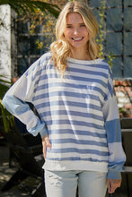 Load image into Gallery viewer, Striped Casual Drop Shoulder Pullover Sweatshirt