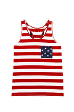 Load image into Gallery viewer, and White Stripes Sleeveless Racerback Tank - Honeyed Steele Boutique