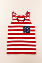 Load image into Gallery viewer, and White Stripes Sleeveless Racerback Tank - Honeyed Steele Boutique