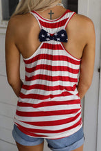 Load image into Gallery viewer, and White Stripes Sleeveless Racerback Tank - Honeyed Steele Boutique