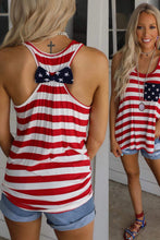 Load image into Gallery viewer, and White Stripes Sleeveless Racerback Tank - Honeyed Steele Boutique