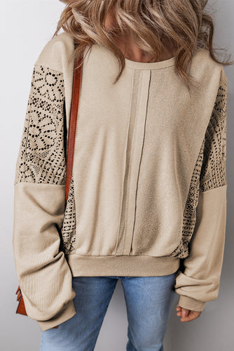 Crochet Exposed Trim Sweatshirt