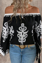 Load image into Gallery viewer, Camila Black Tribal Printed Blouse