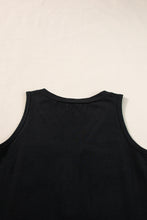 Load image into Gallery viewer, Black Half Button V Neck Patched Pocket Tank Top