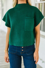 Load image into Gallery viewer, Patch Pocket Ribbed Knit Short Sleeve Sweater