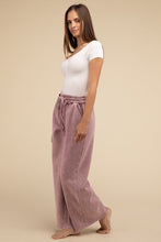 Load image into Gallery viewer, Acid Wash Fleece Palazzo Sweatpants with Pockets
