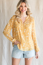 Load image into Gallery viewer, Frill Split V Neck Boho Crinkled Blouse