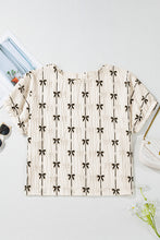 Load image into Gallery viewer, Brielle Bow Print Puff Short Sleeve Top