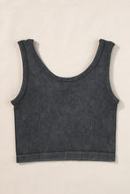 Load image into Gallery viewer, Black Ribbed Seamless Cropped Tank Top