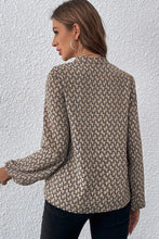 Load image into Gallery viewer, Adeline Khaki Geometric Print  Blouse