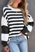 Load image into Gallery viewer, Striped Casual Drop Shoulder Pullover Sweatshirt