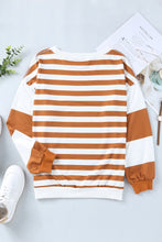 Load image into Gallery viewer, Striped Casual Drop Shoulder Pullover Sweatshirt