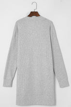 Load image into Gallery viewer, Beige Cable Knit Pocketed Open Front Long Cardigan