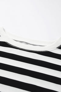 Striped Casual Drop Shoulder Pullover Sweatshirt