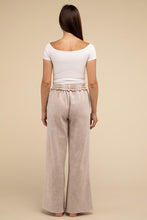 Load image into Gallery viewer, Acid Wash Fleece Palazzo Sweatpants with Pockets
