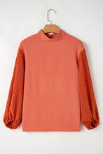 Load image into Gallery viewer, Orange Swiss Dot Balloon Sleeve Loose Blouse