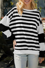 Load image into Gallery viewer, Striped Casual Drop Shoulder Pullover Sweatshirt