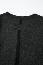 Load image into Gallery viewer, Black Acid Wash Waffle Knit Buttoned Neckline Long Sleeve Top