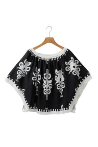 Camila Black Tribal Printed Blouse