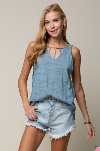 Misty Denim Sleeveless Top