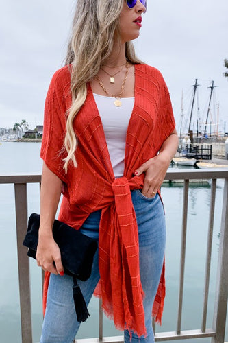 Crimson Kimono Cardigan