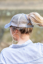 Load image into Gallery viewer, Distressed Messy Bun Hat Cap