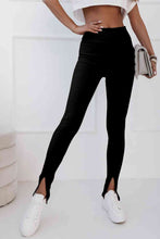 Load image into Gallery viewer, High Waist Ribbed Slit Leggings