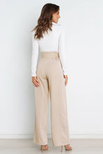 Load image into Gallery viewer, Tie Front Paperbag Wide Leg Pants