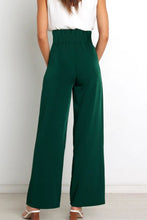 Load image into Gallery viewer, Tie Front Paperbag Wide Leg Pants