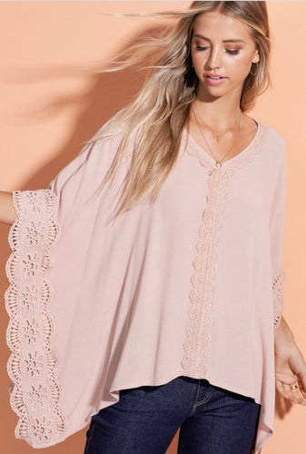 Taupe with Lace Trim Cape